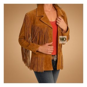 Western Fringe Leather Jacket Vintage Western Wear ANW98 Front side