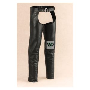 black western leather chaps snap leg riding